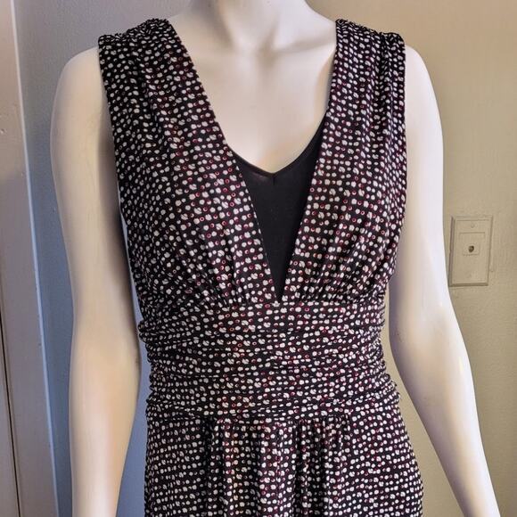 Studio 1940 Black Polka Dot Fit & Flare Midi Dress Size 8 Modest Church Career - Picture 2 of 9